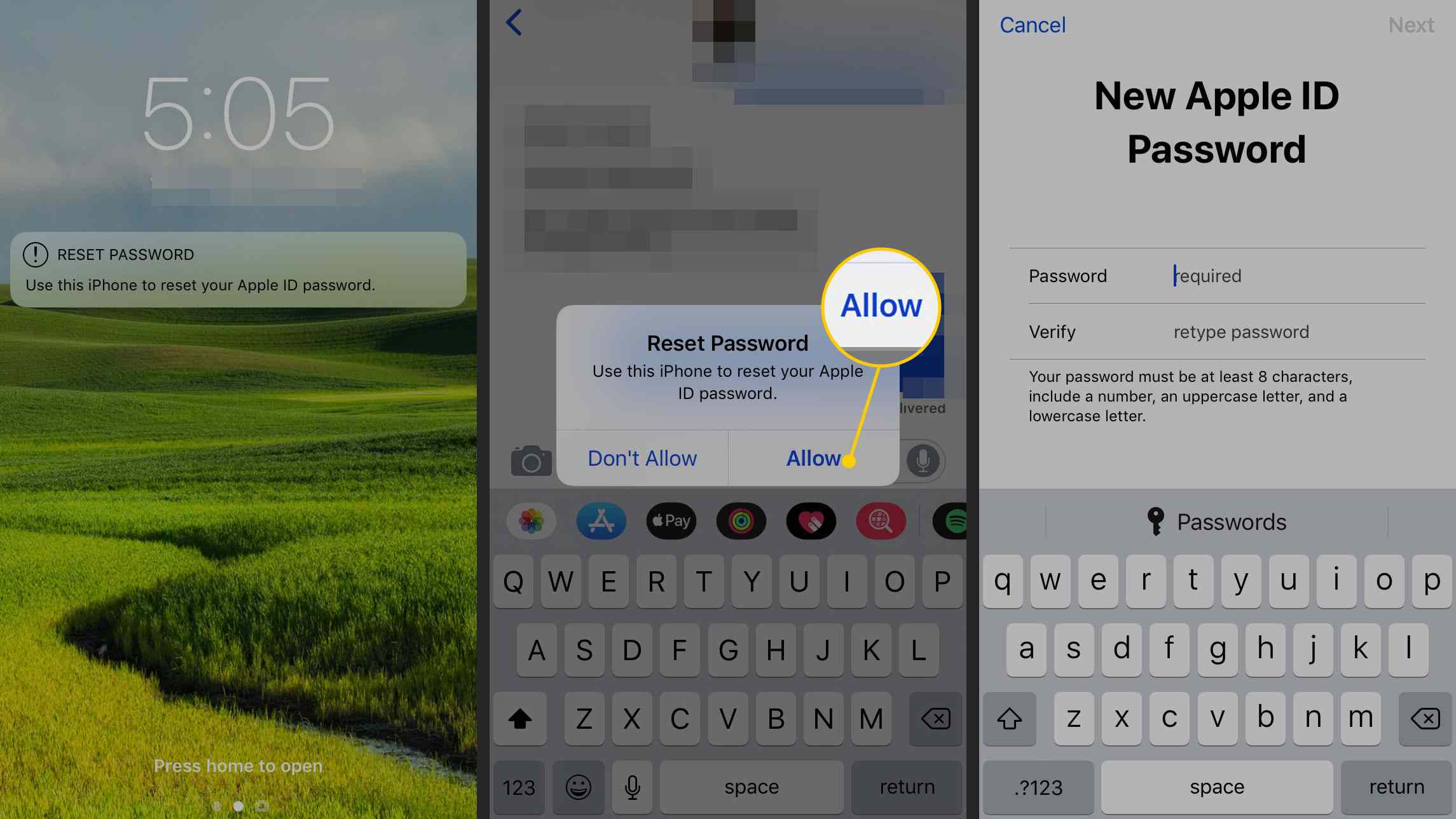 Nollaa Apple ID toisessa iOS-laitteessa