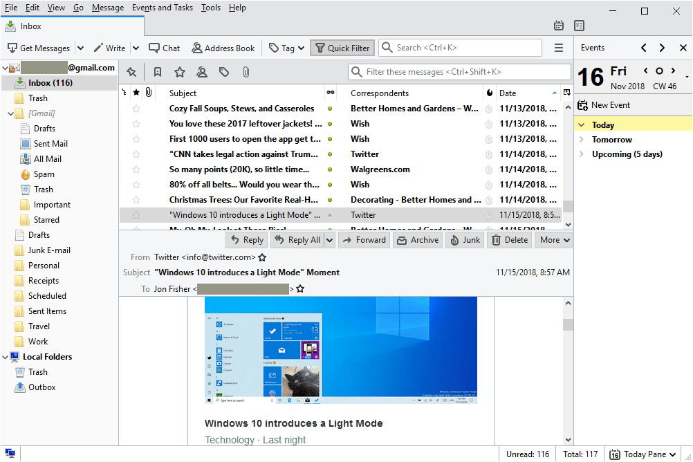 Thunderbird ilmainen sähköpostiohjelma Windowsille