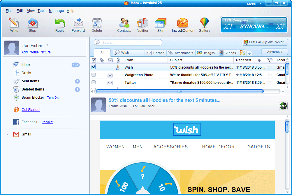 IncrediMail sähköpostiohjelma Windowsille