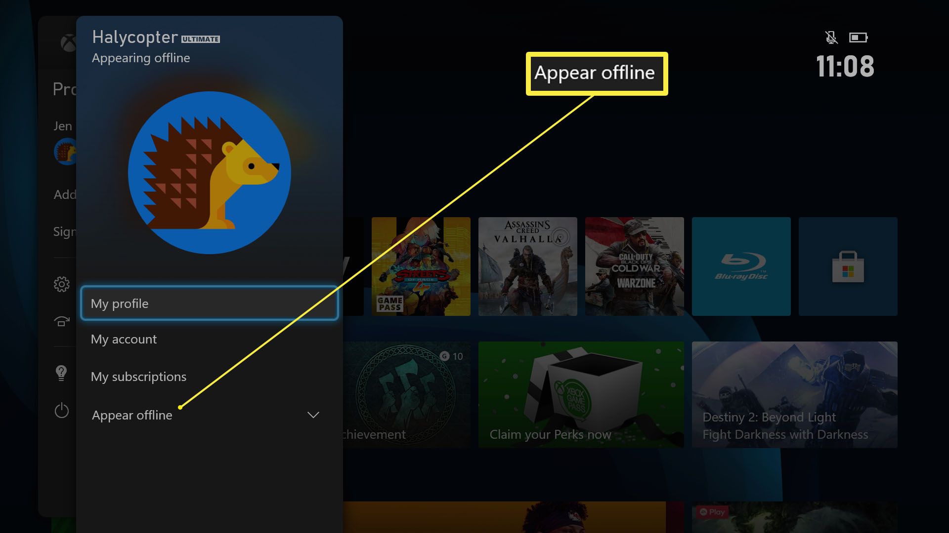 Xbox Series X/S -kojelauta offline-tilassa näkyvät korostettuina käyttäjäprofiilissa