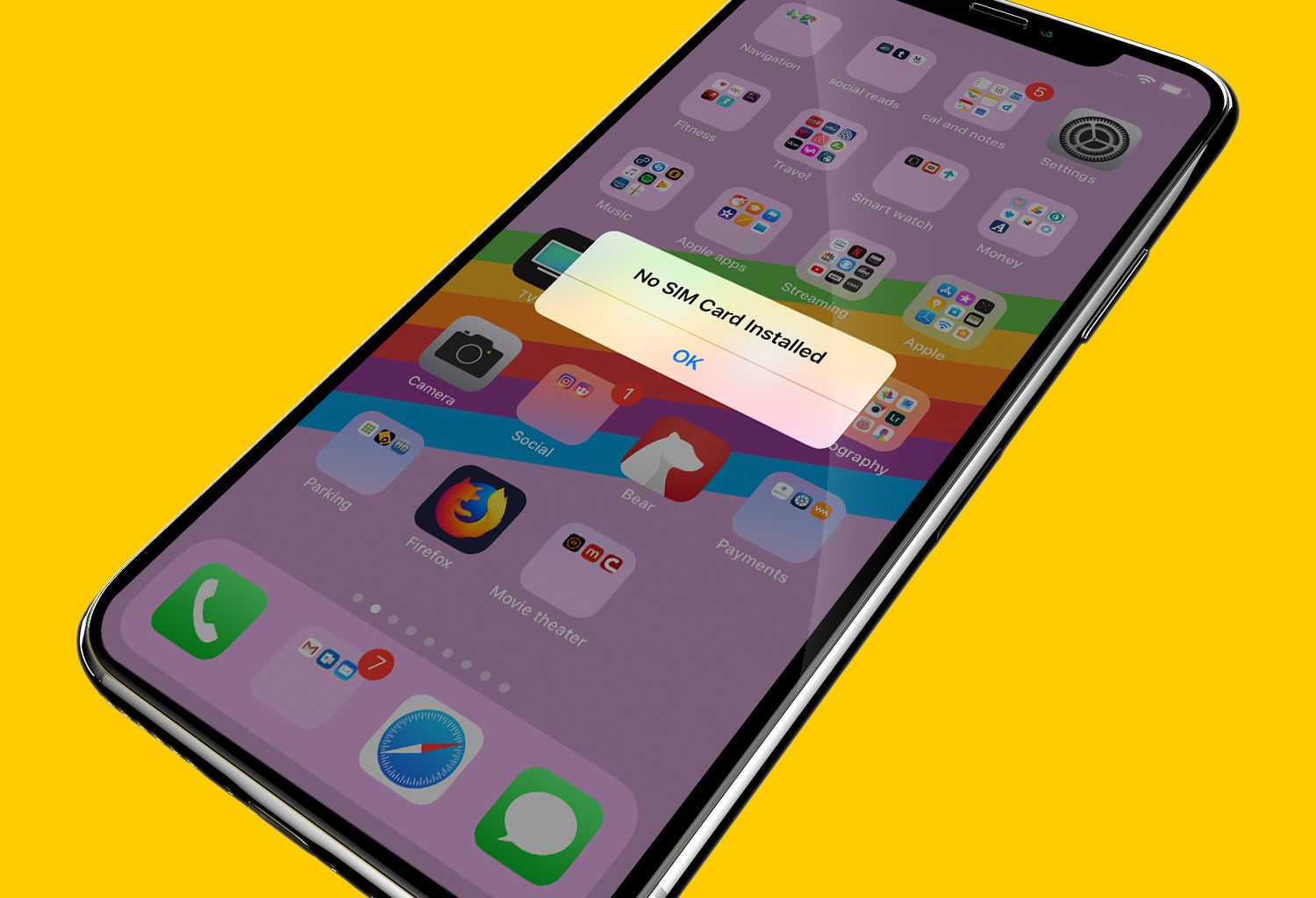 Lähetä viesti iPhone X:lle ilman SIM-korttia näytöllä