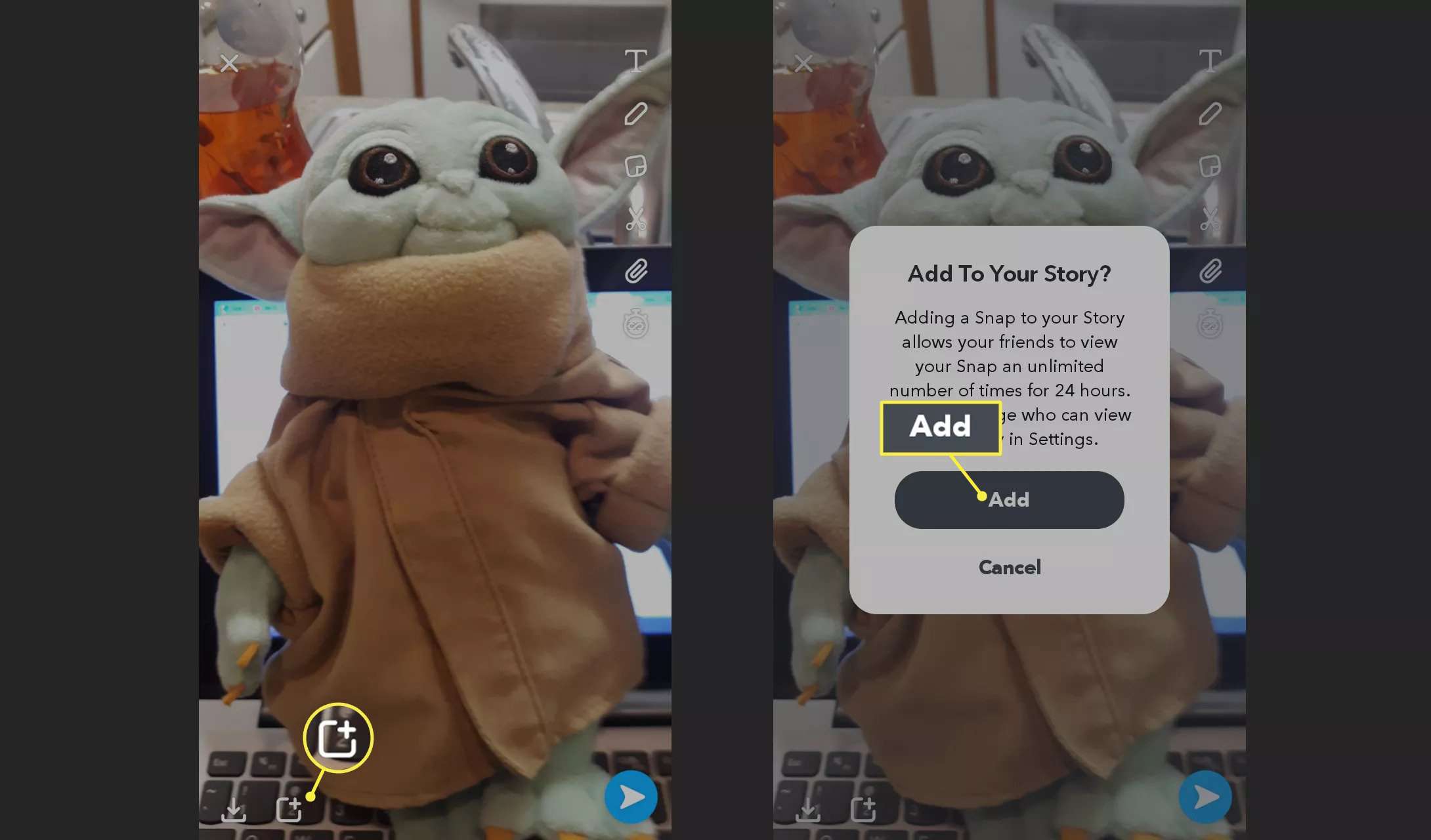 Lisää Snap Snapchat -tarinaasi