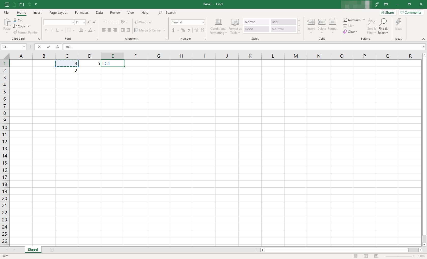 MS Excel -laskentataulukko, jonka kaava on käynnissä