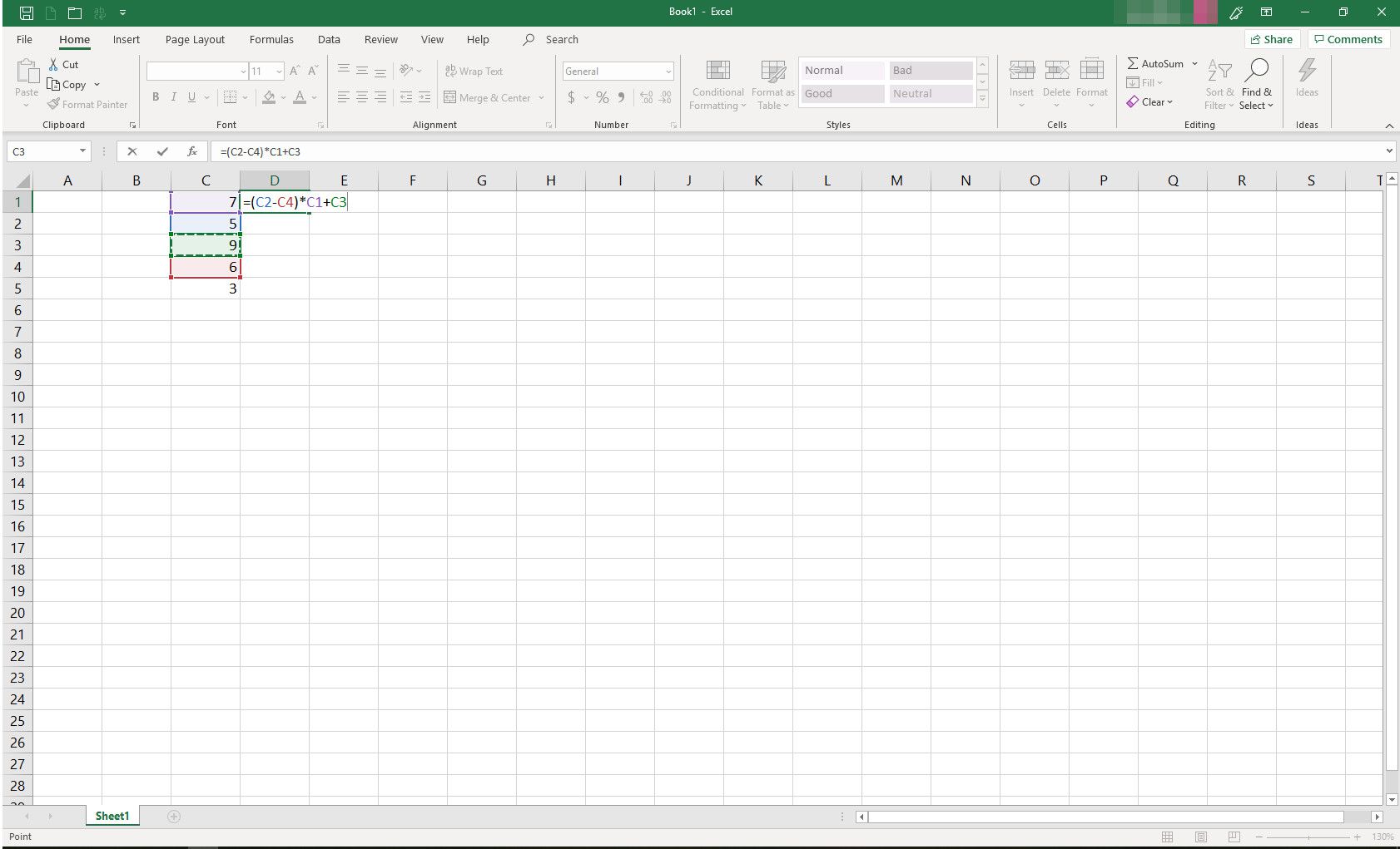 MS Excel ja kaava käynnissä