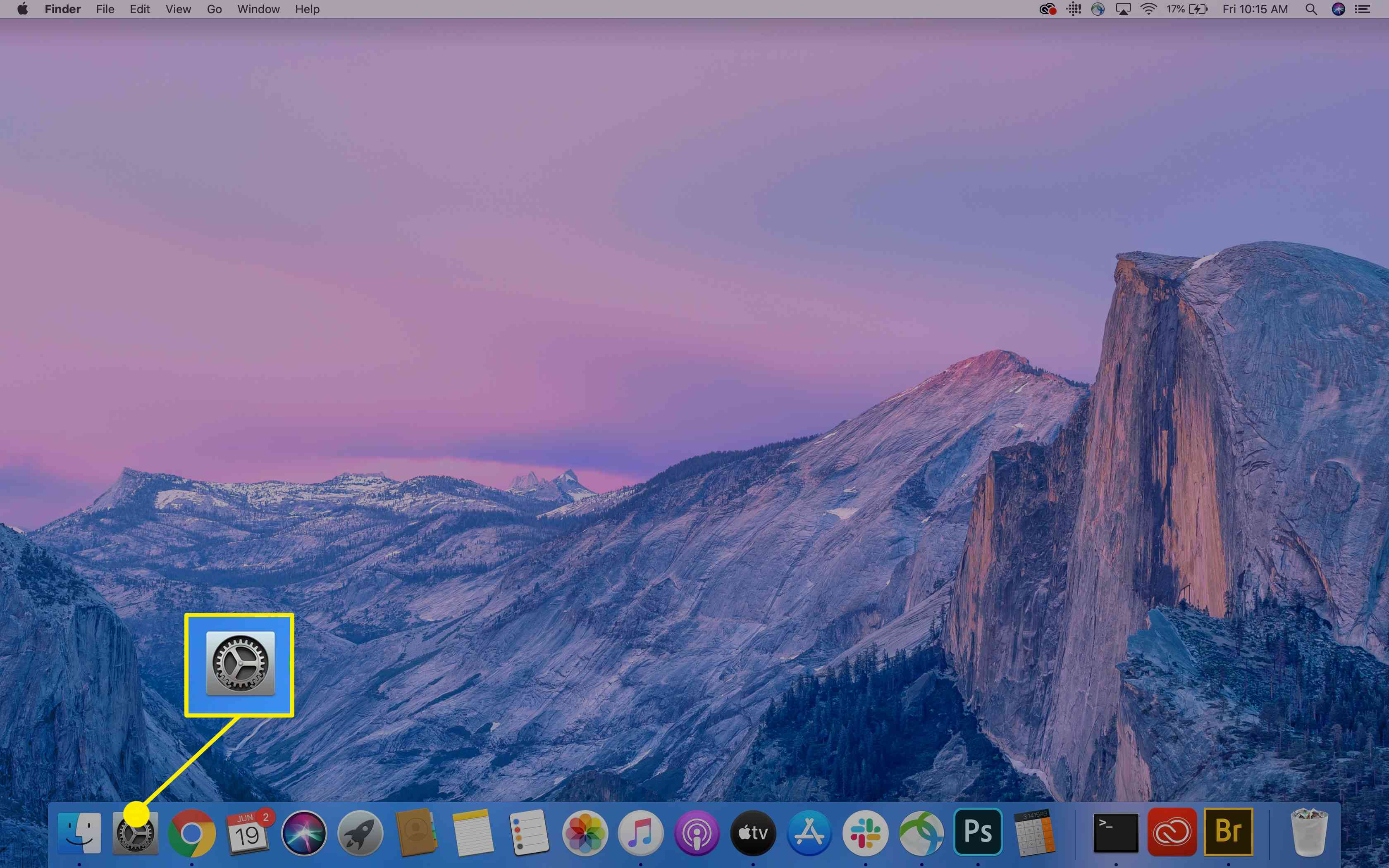 Järjestelmäasetukset-kuvake macOS:ssä.