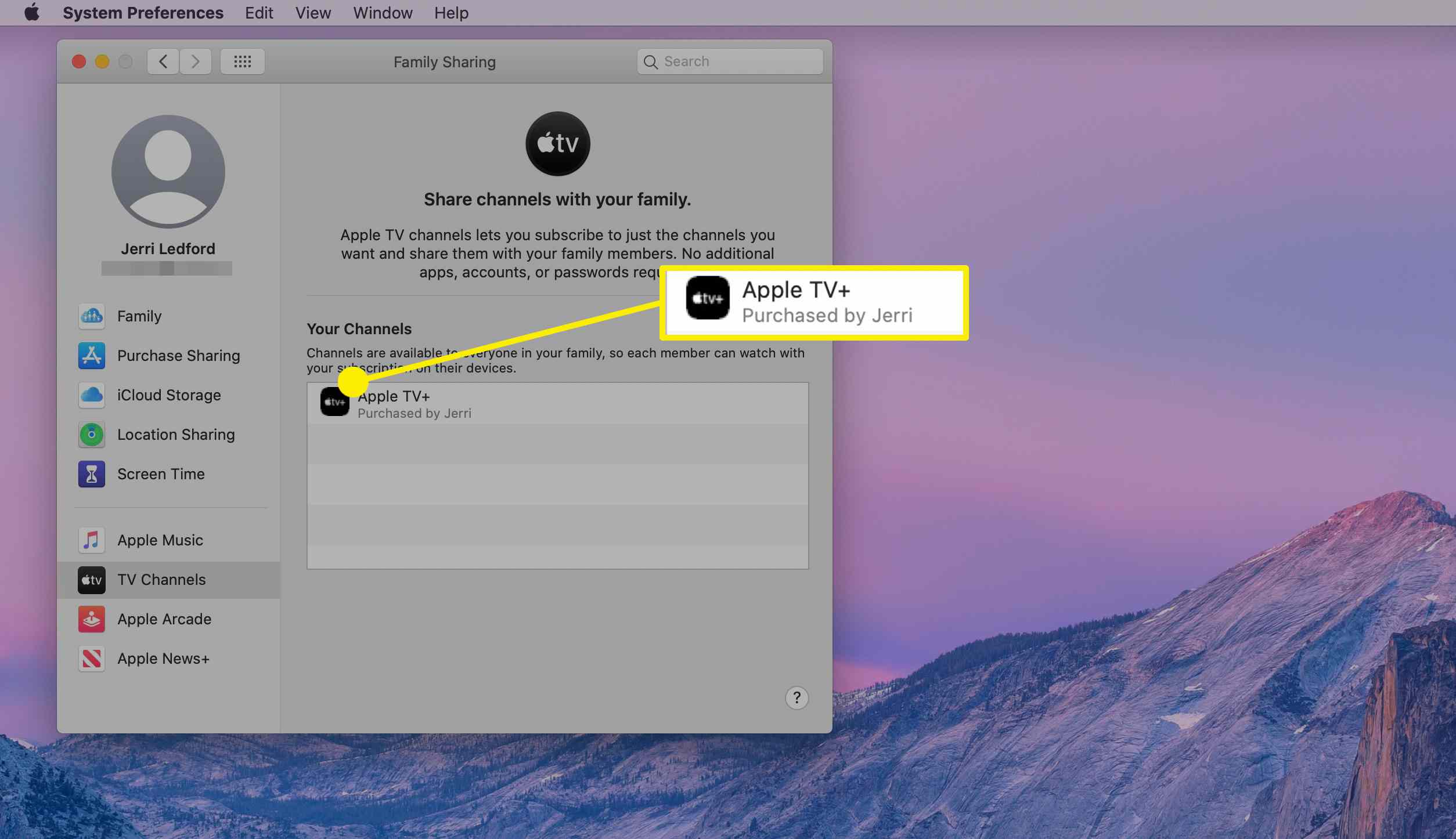 Jaettu Apple TV+ macOS:ssä.
