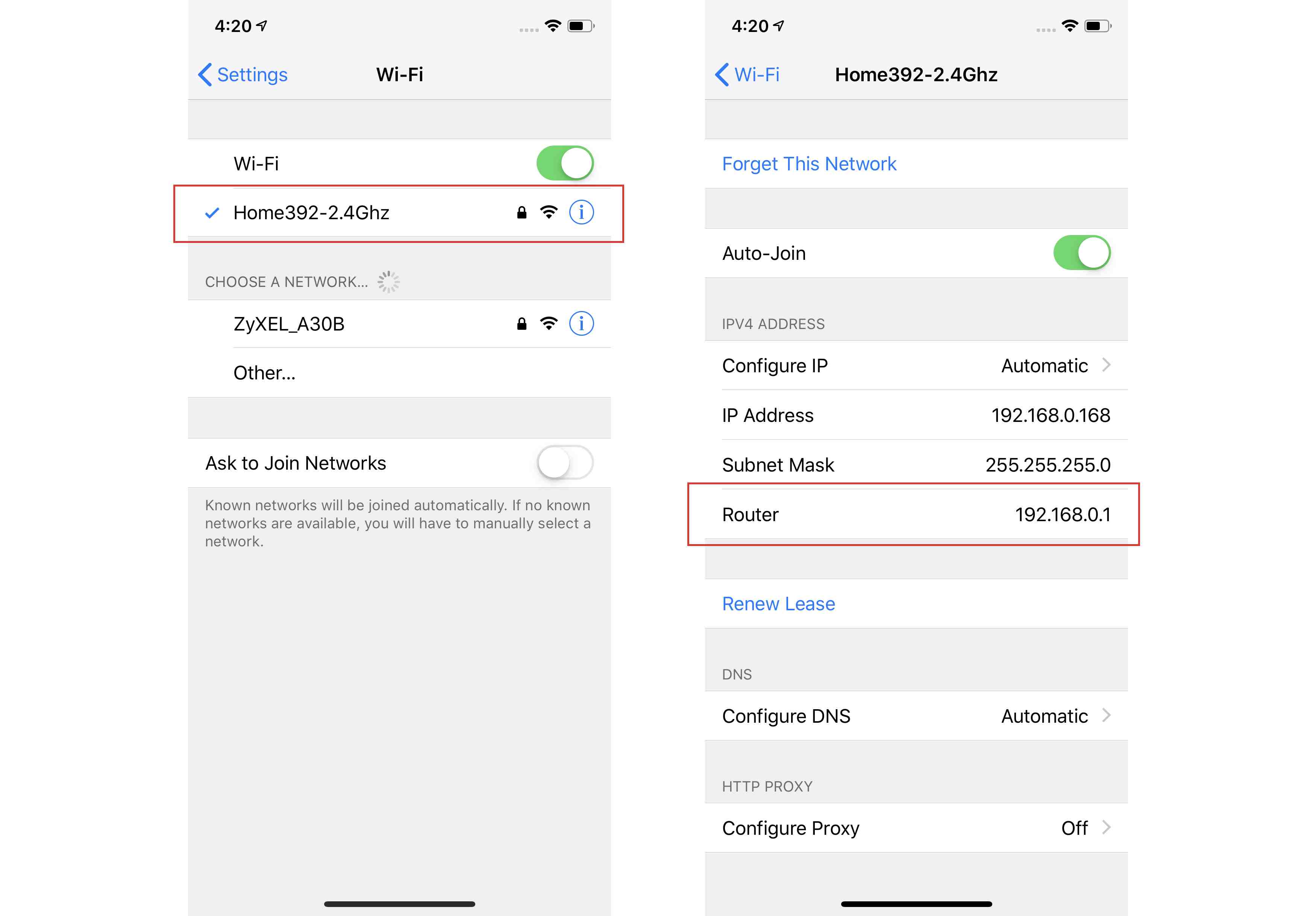 Etsi Wi-Fi-verkon nimi ja IP-osoite iPhonesta