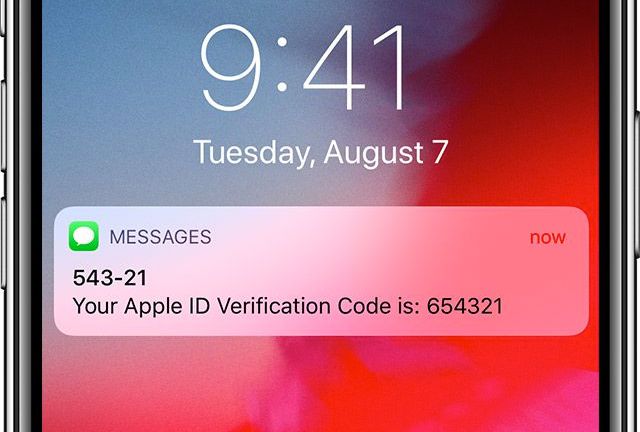 Apple ID -vahvistuskoodi tekstiviestillä