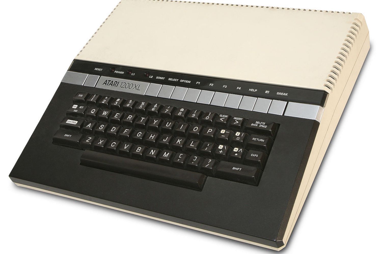 Atari 1200XL kotitietokone ylhäältä katsottuna