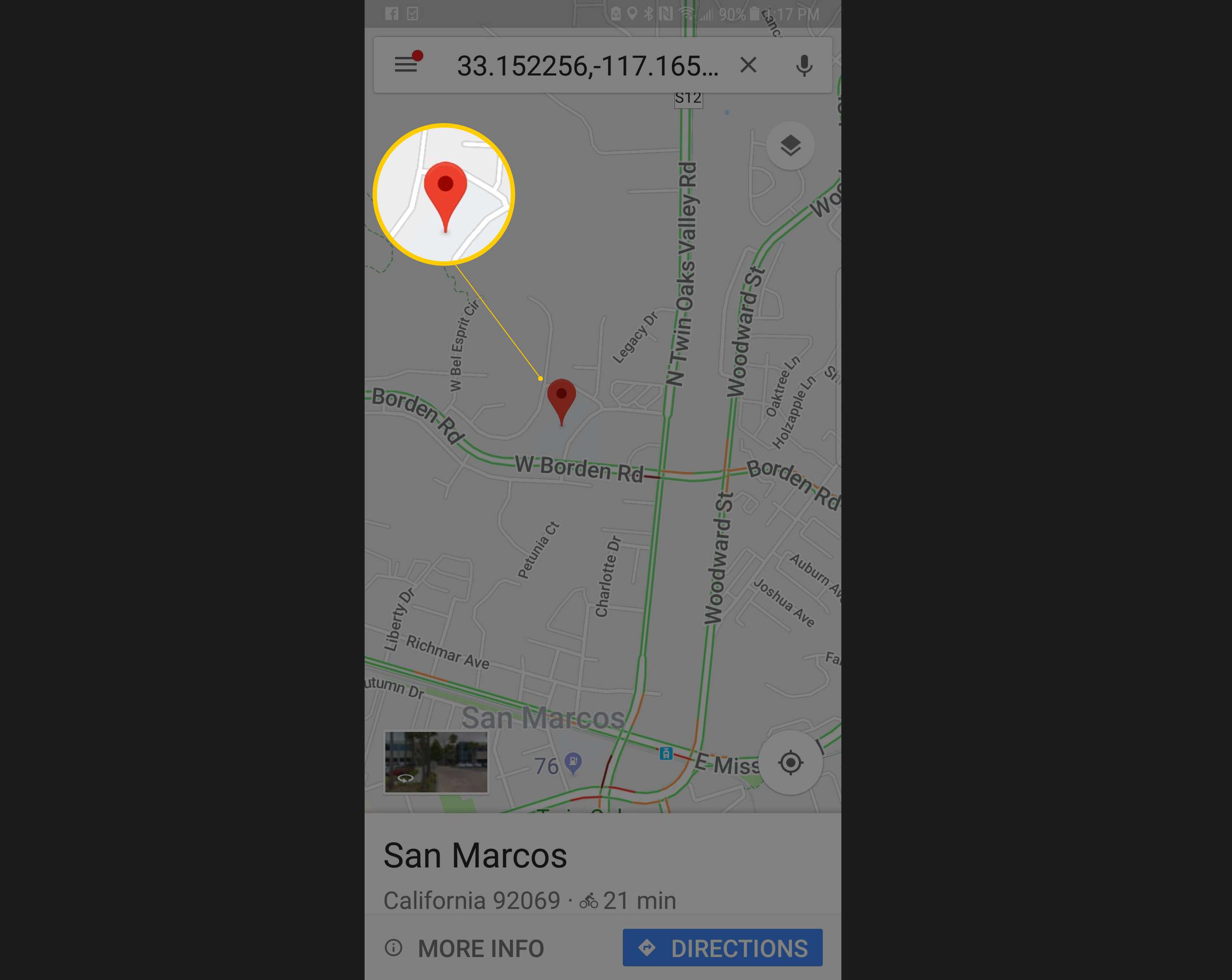 Paikkamerkitsin Google Mapsin Android-versiossa