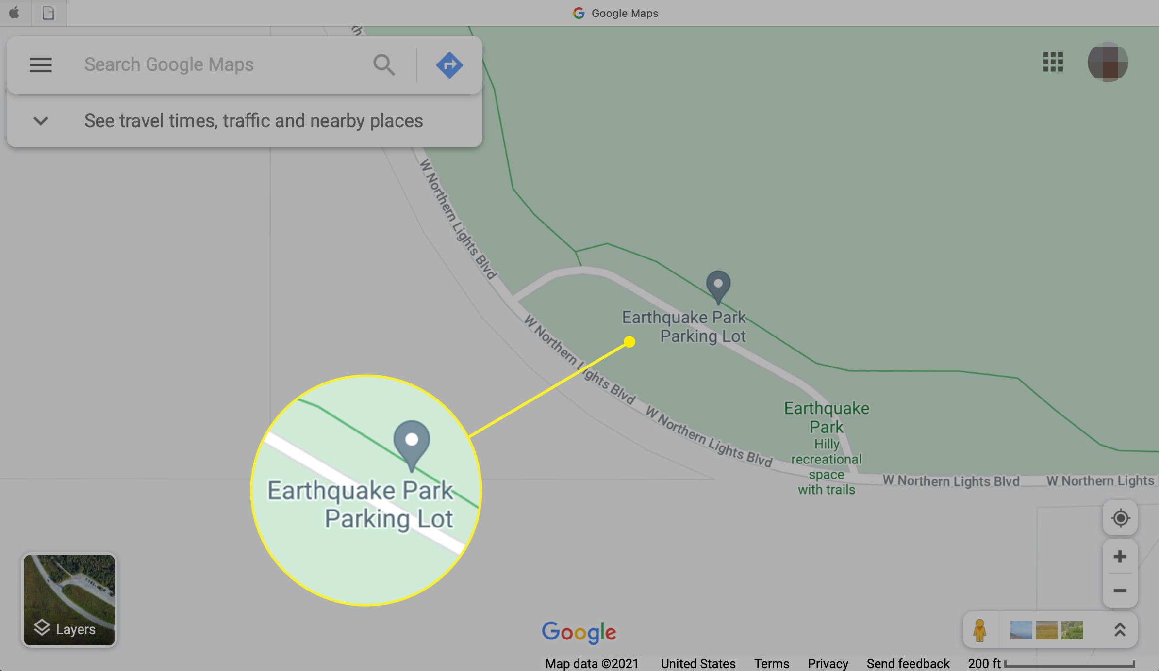 Google Maps, jossa on merkitty sijainti