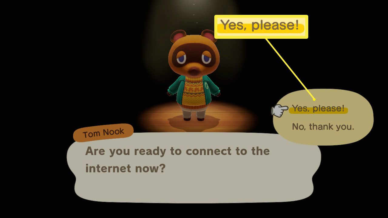 Animal Crossing: New Horizons NookLink -asennus Internet-yhteydellä korostettuna