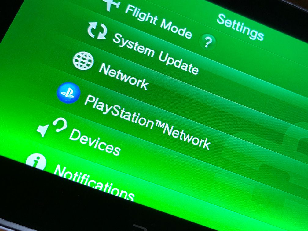 PlayStation Network -painike PS Vita -asetukset -sovelluksessa