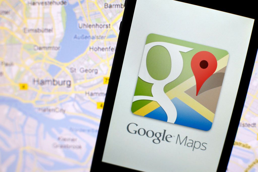 Google maps -sovellus iPhonessa.