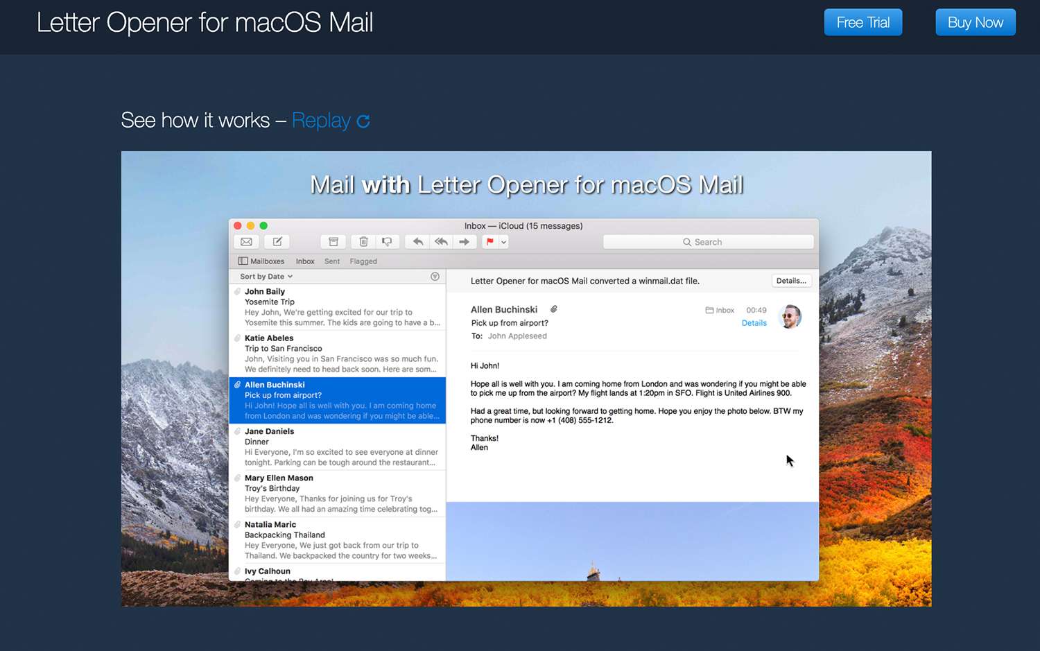 Kirjeenavaaja macOS Mailille