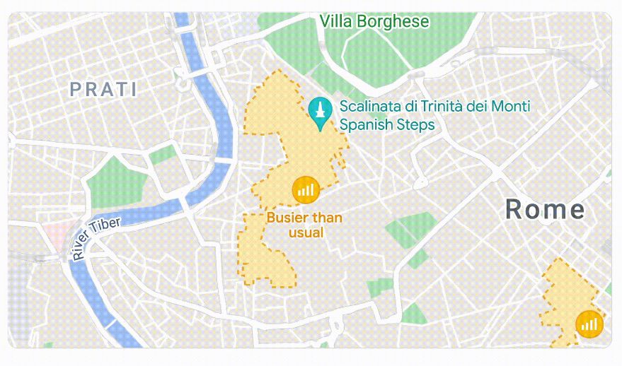 Googlen Live Busy -ominaisuus tulee näkyviin "Tavallista kiireisempää" Roomassa