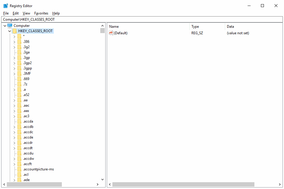 hkey classes root registry 5b9faa86c9e77c00501fce53