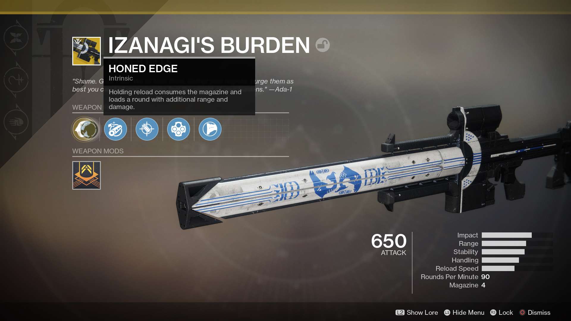 Izanagi's Burden Sniper Rifle Destiny 2:ssa