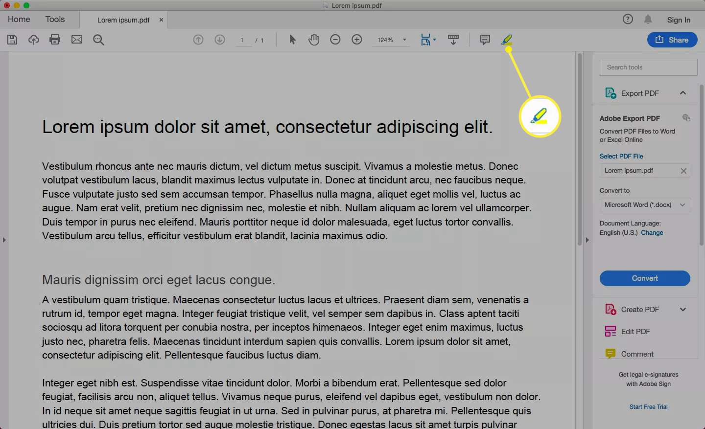 Acrobat Readerin kynätyökalu nykyisellä värillä