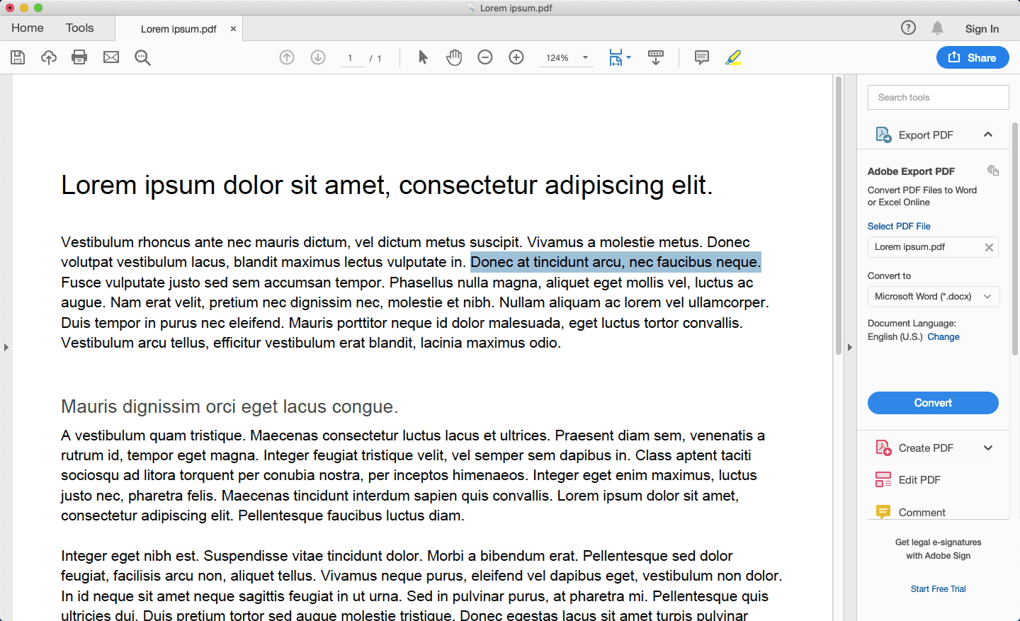 Acrobat Readerin tekstinvalintaominaisuus.