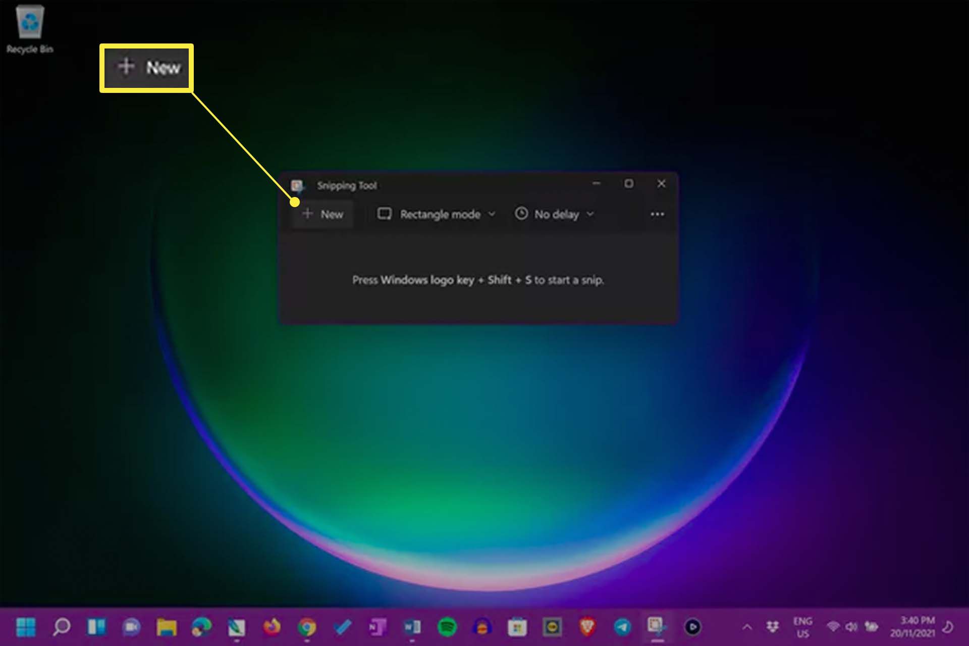 Windows 11 -työpöytä, jossa Snipping Tool on avoinna Surface Pro 8:ssa.