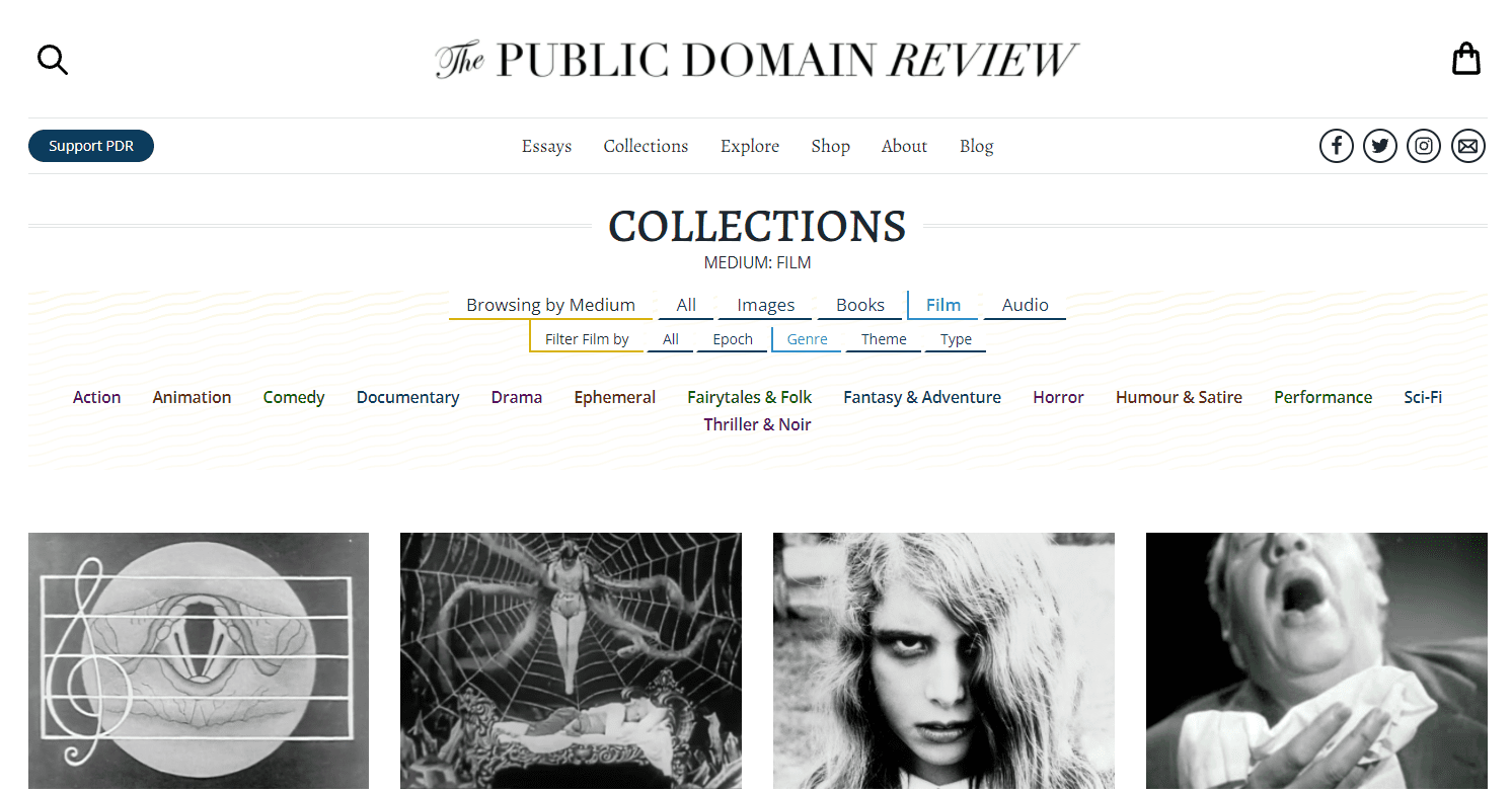 Public Domain Review Movie Collections