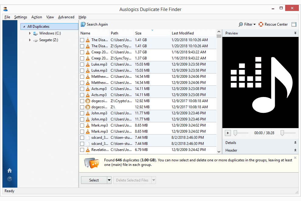 Auslogics Duplicate File Finder