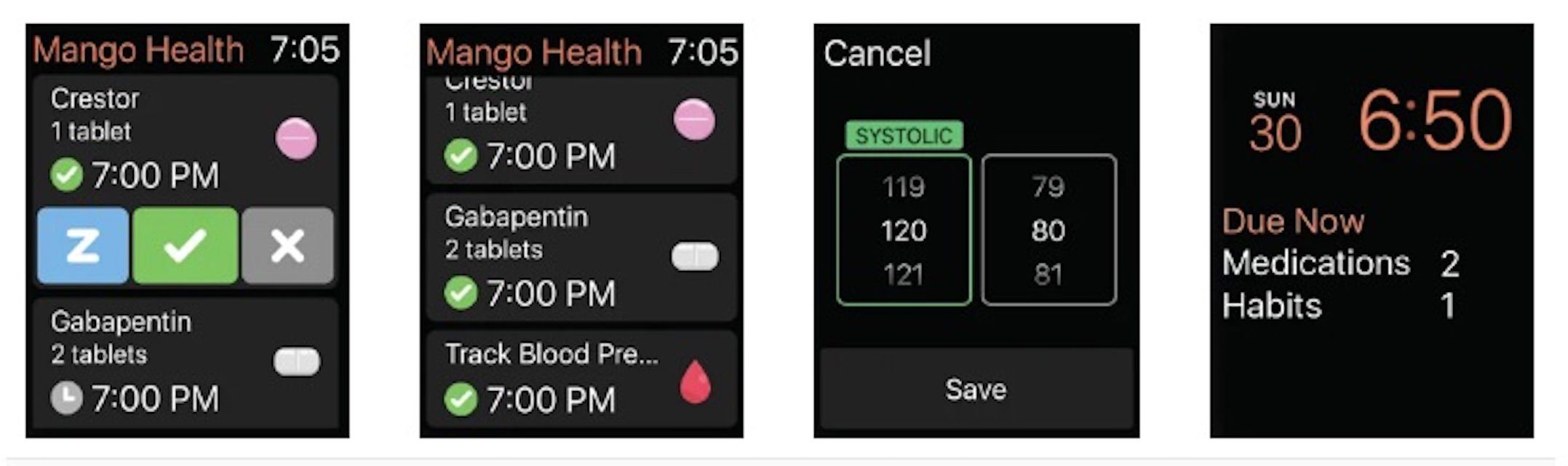 Mango Health Medicination Reminder -sovellus Apple Watchille