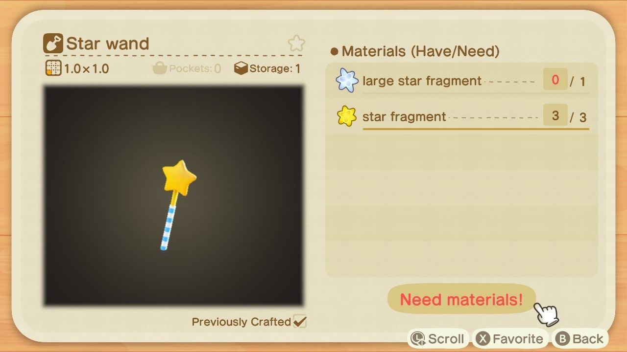 Animal Crossing: New Horizons Star Wand