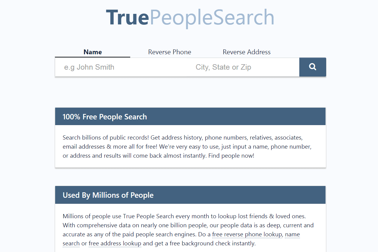 TruePeopleSearch.com-henkilöhaku