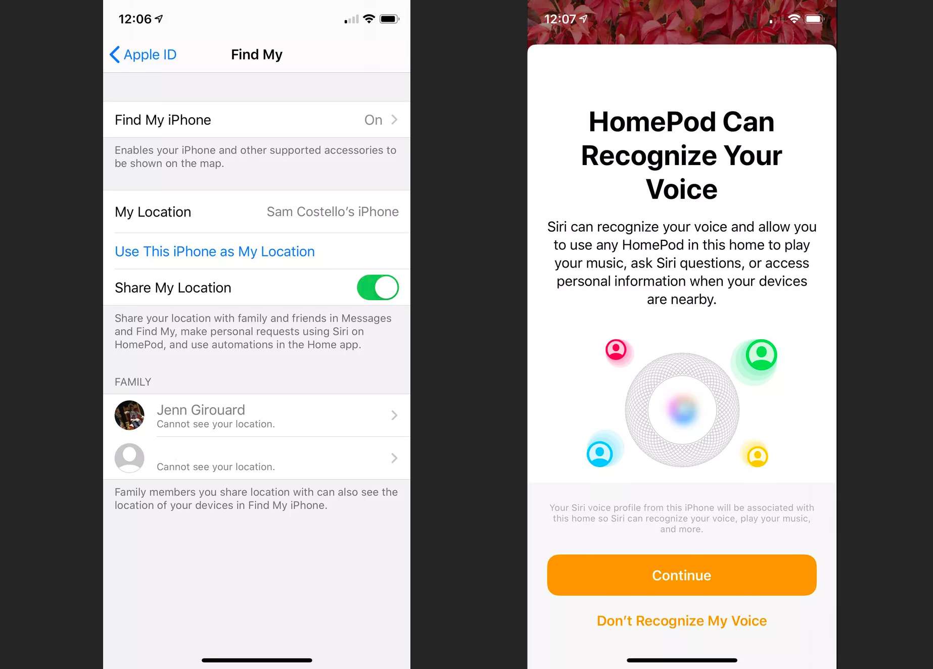 Aseta HomePod tunnistamaan useita ääniä