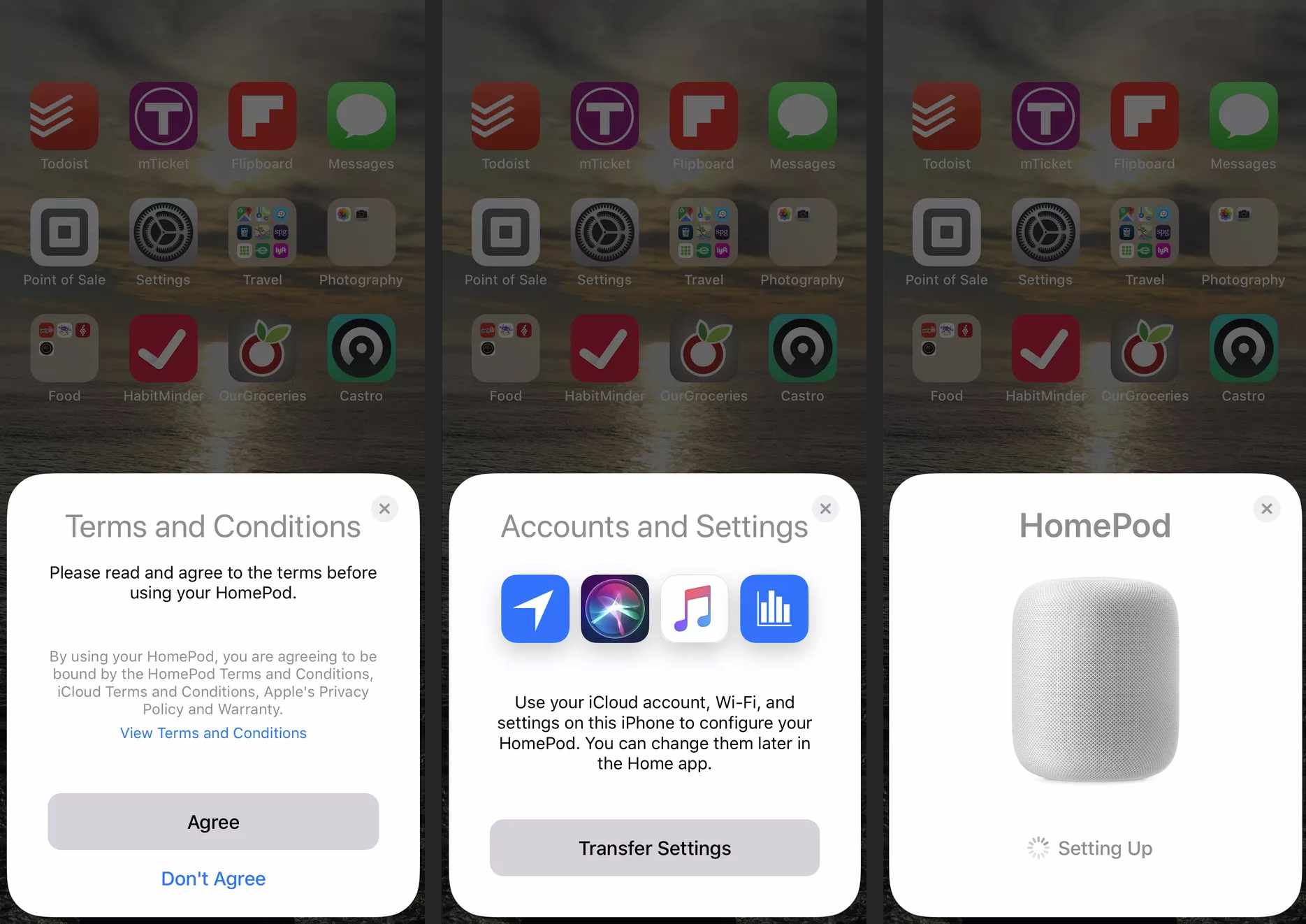 HomePod-ohjauspaneelit iPhonessa