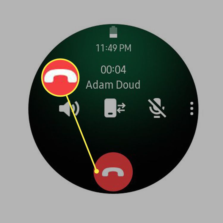 Puhelun lopetuskuvake Samsung Galaxy Watchissa
