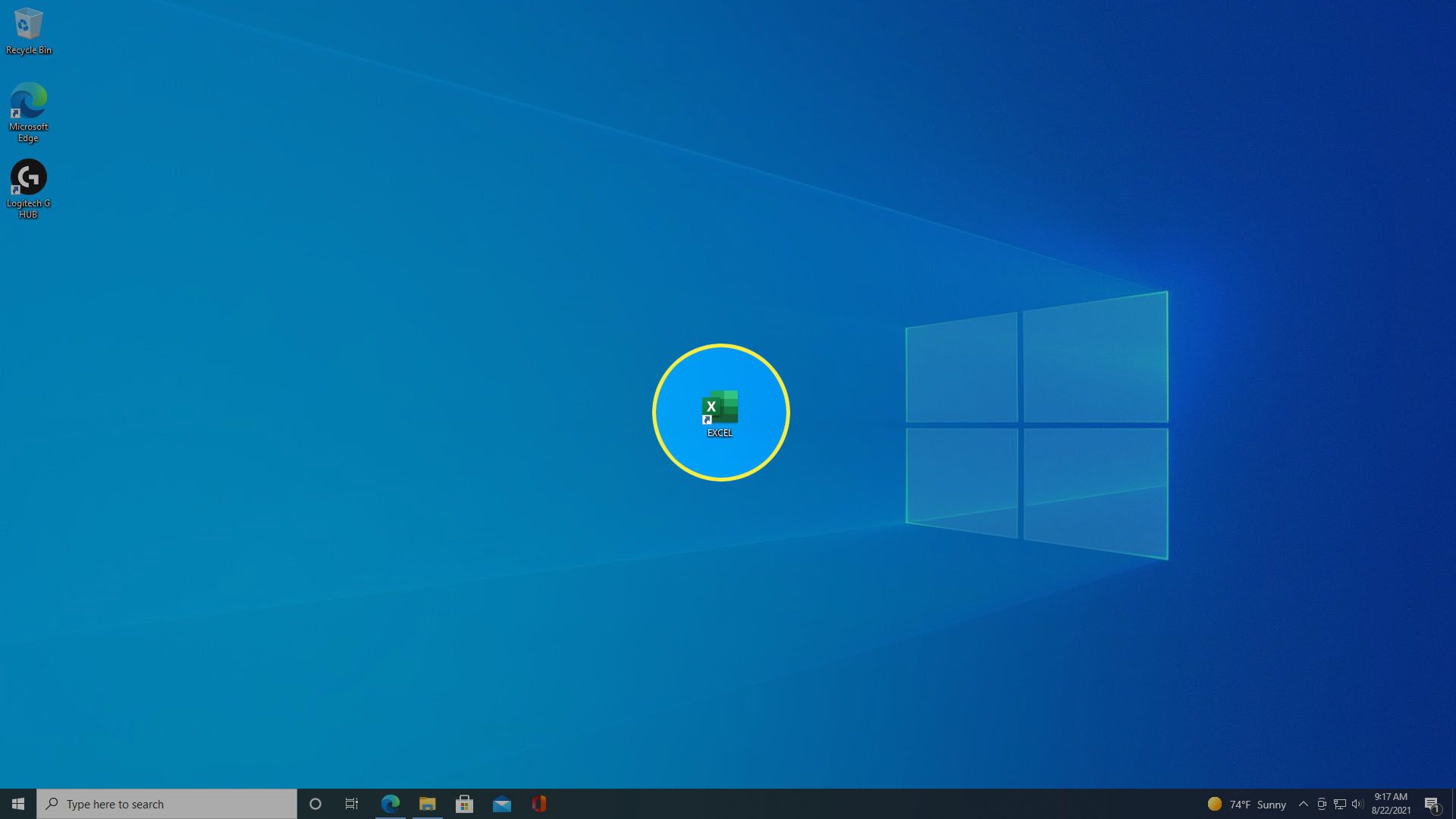 Uusi pikakuvake Windows 10 -työpöydällä.