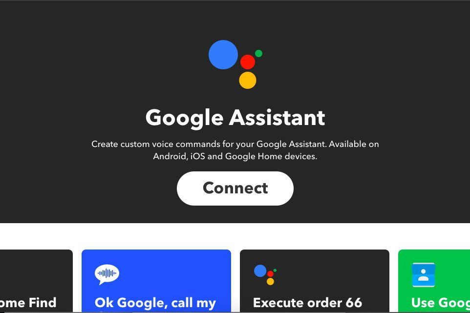 Google Assistant -kanava IFTTT-kuvakaappauksessa