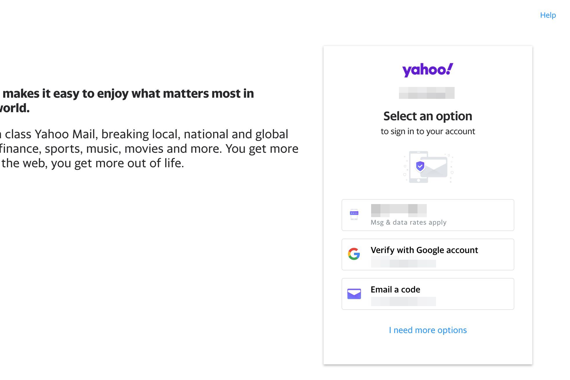 Yahoo Mail salasanan palautuksen vahvistus