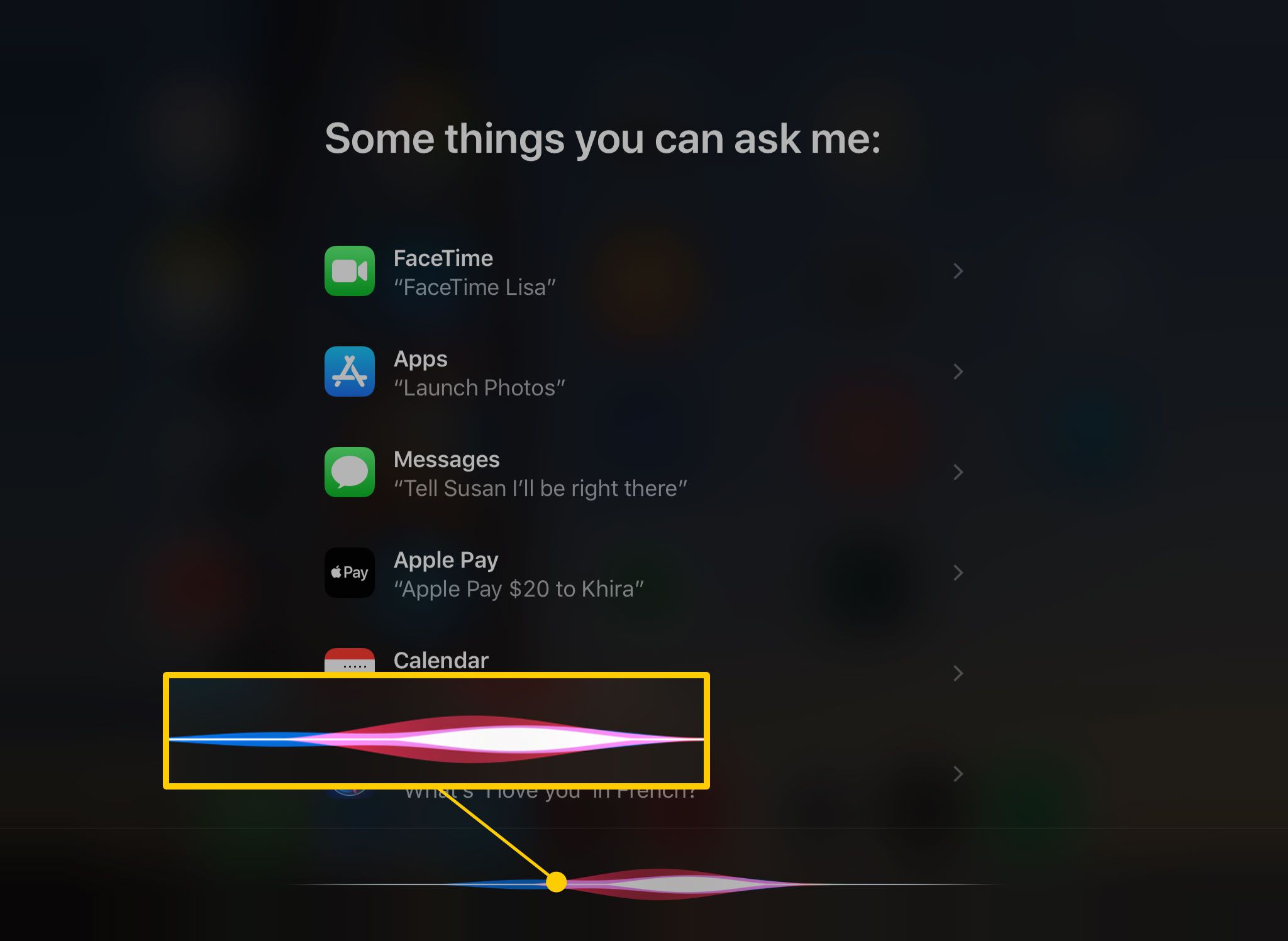 iPad Siri -kuuntelukuvio