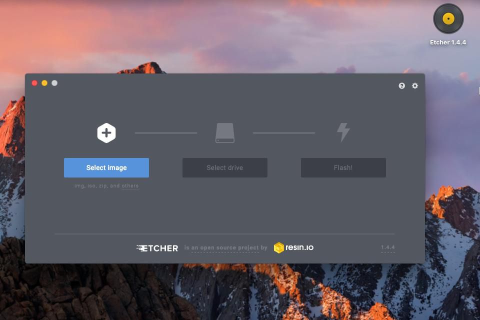 Etcher.io USB Writer macOS:ssä