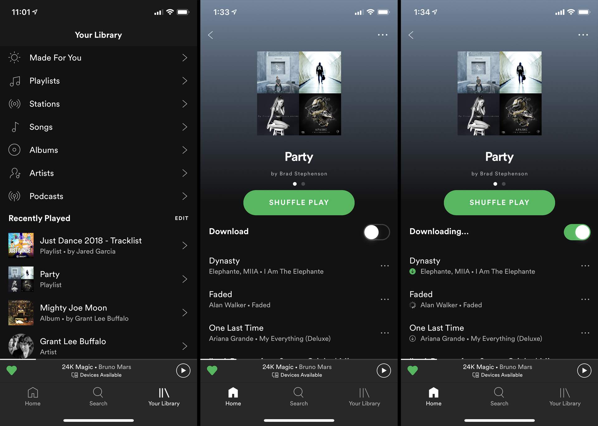 Lataa musiikkisoittolista iPhonen Spotify-sovelluksesta.