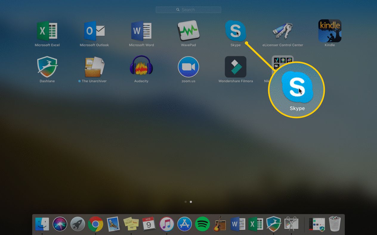 Skype-kuvake macOS:ssä