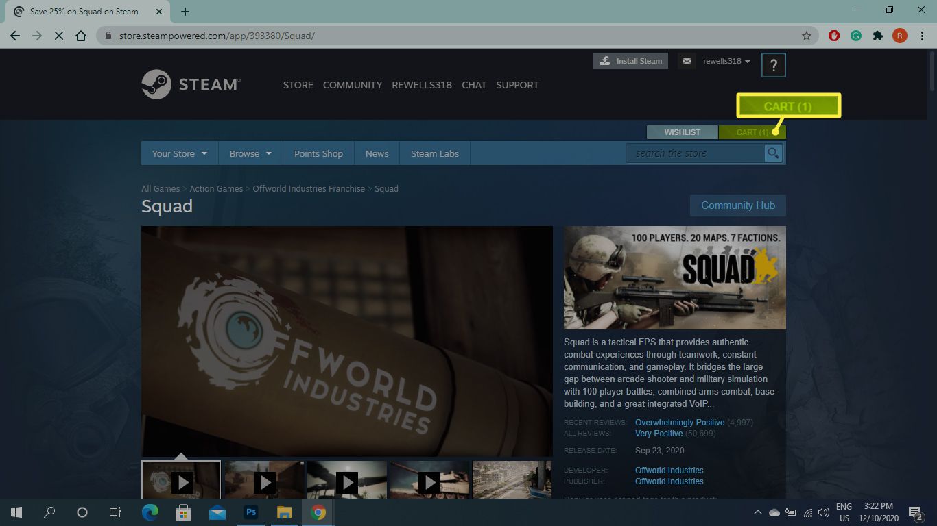 Ostoskori Steam Storessa