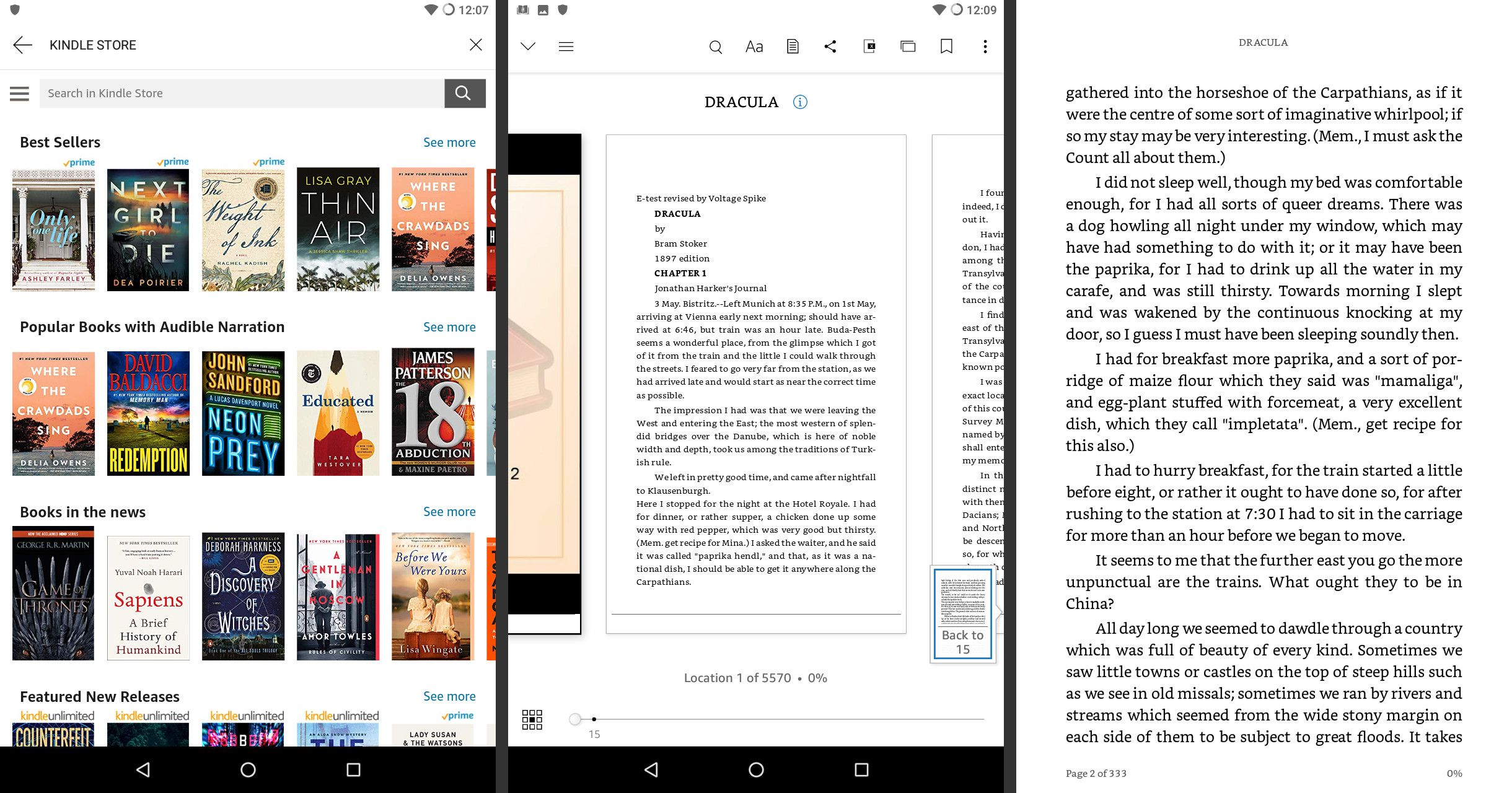 Kindle Reader Android-näytöille