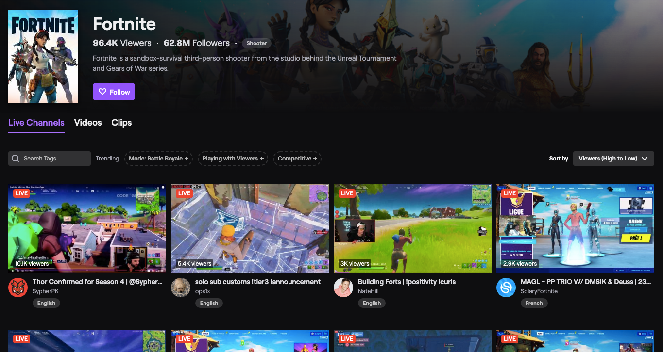 Fortnite Twitchissä