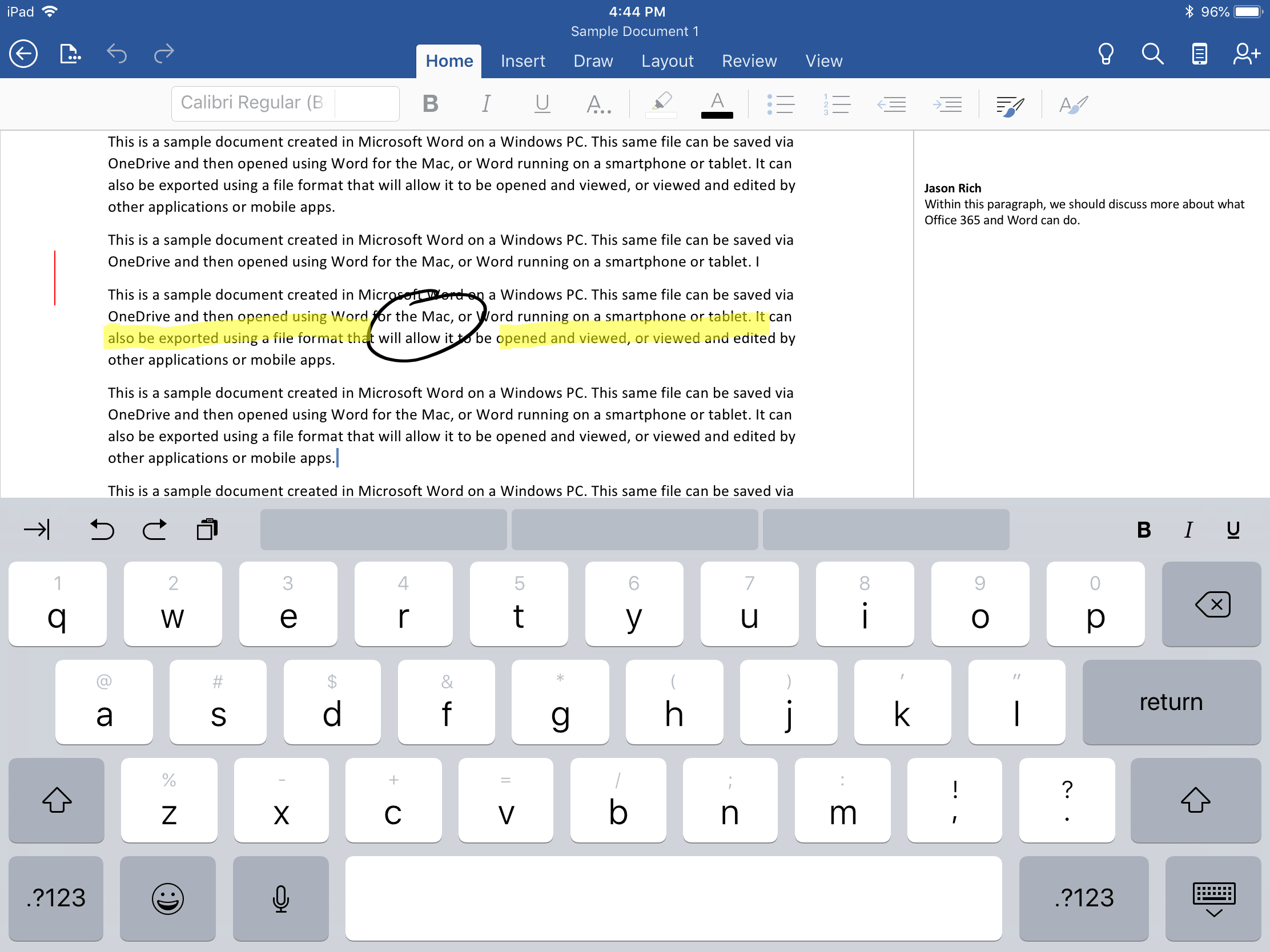 Microsoft Word (iOS:lle) iPad Prossa