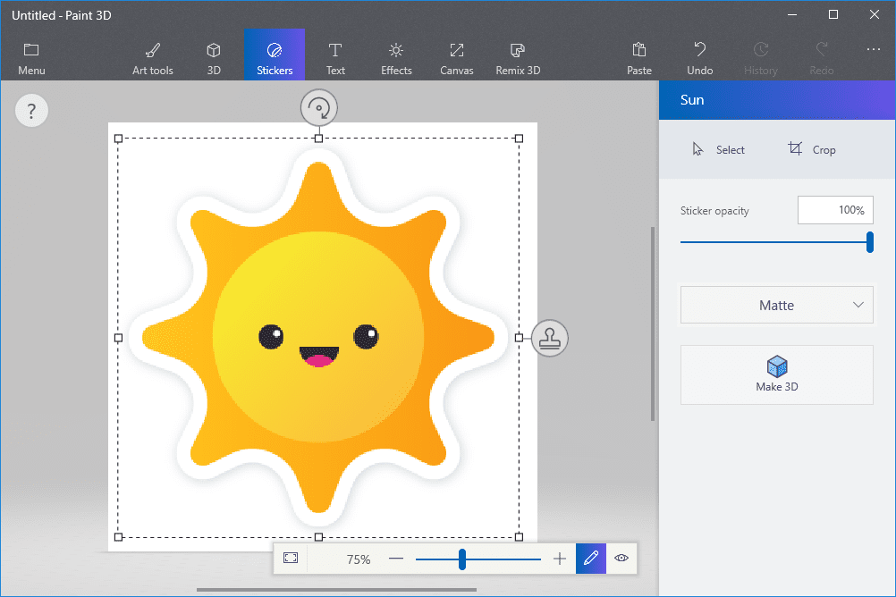 paint 3d sun sticker 59a80cf2d963ac0011d5083c