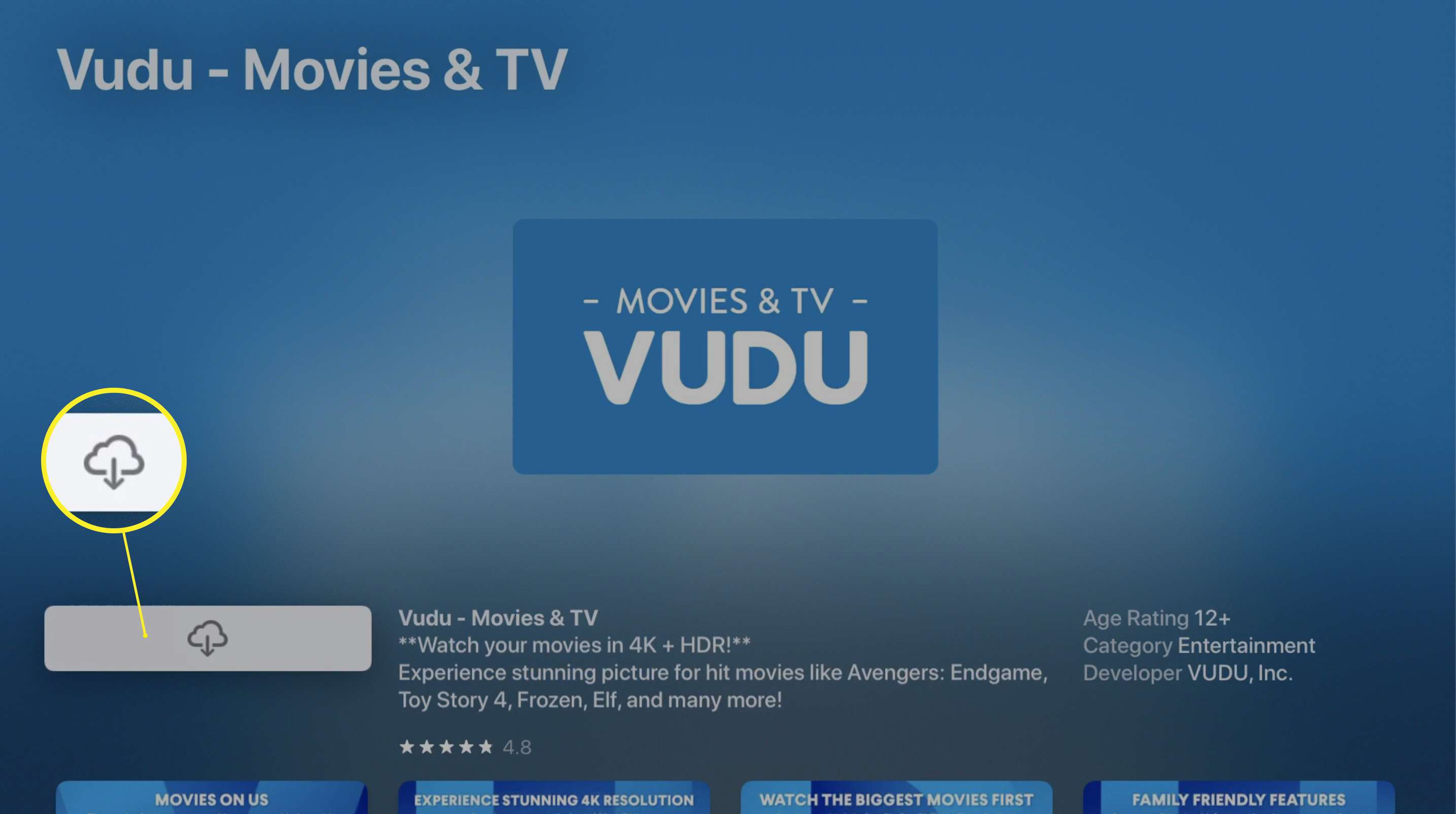 Vudu Apple TV App Storessa