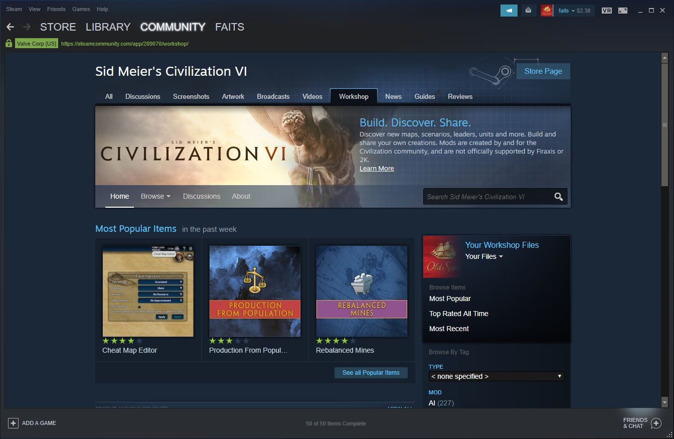 Civilization VI Steam Workshop