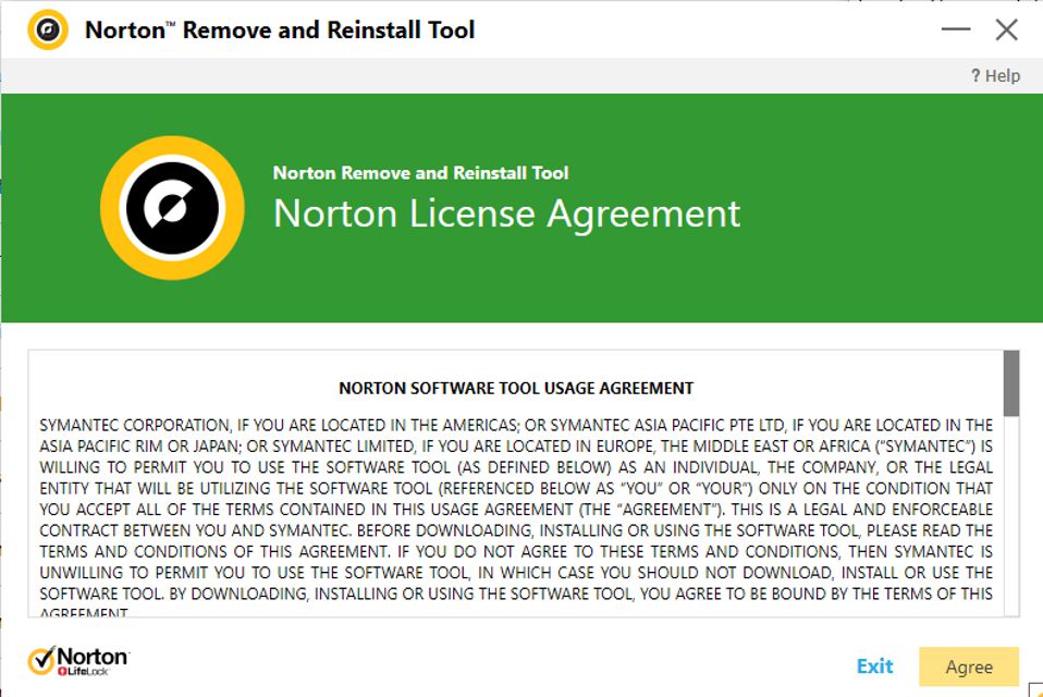 Norton Poista ja asenna työkalun käyttöoikeussopimus