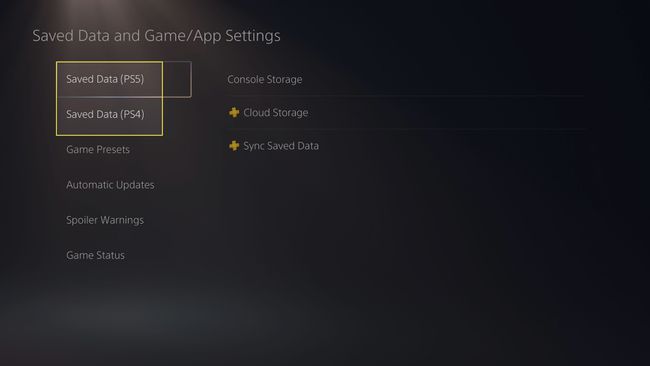 Tallennetut dataasetukset PS5-asetuksissa