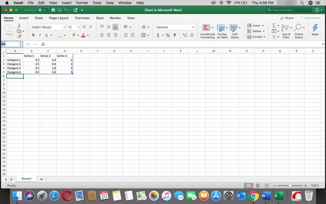 Laskentataulukko Excelissä.